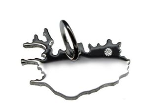 Island Anhänger mit Brillant 0,015ct am Wunschort 925 Silber