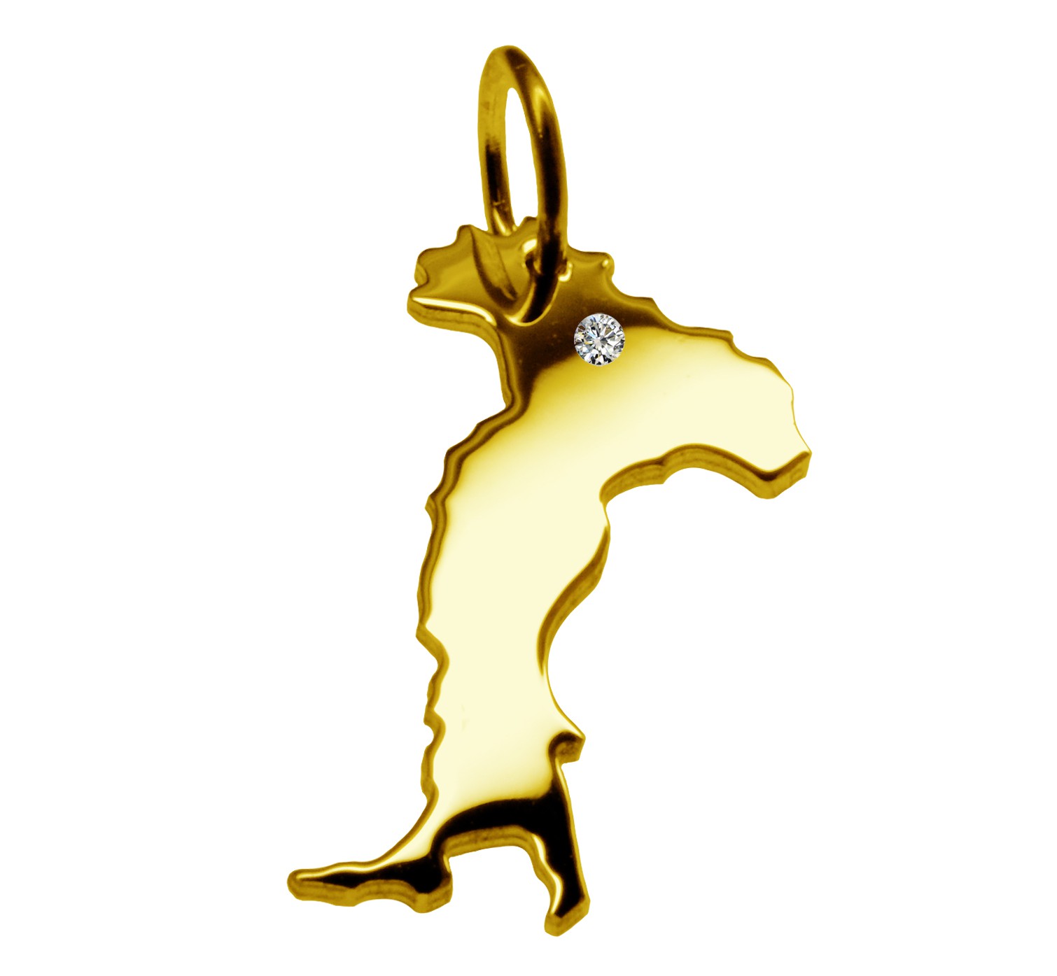 Anhänger Italien mit Brillant am Wunschort 585 Gelbgold