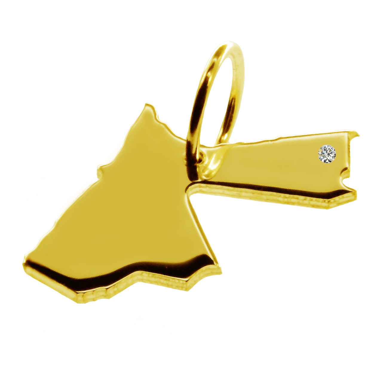 Anhänger Jordanien mit Brillant am Wunschort 585 Gelbgold
