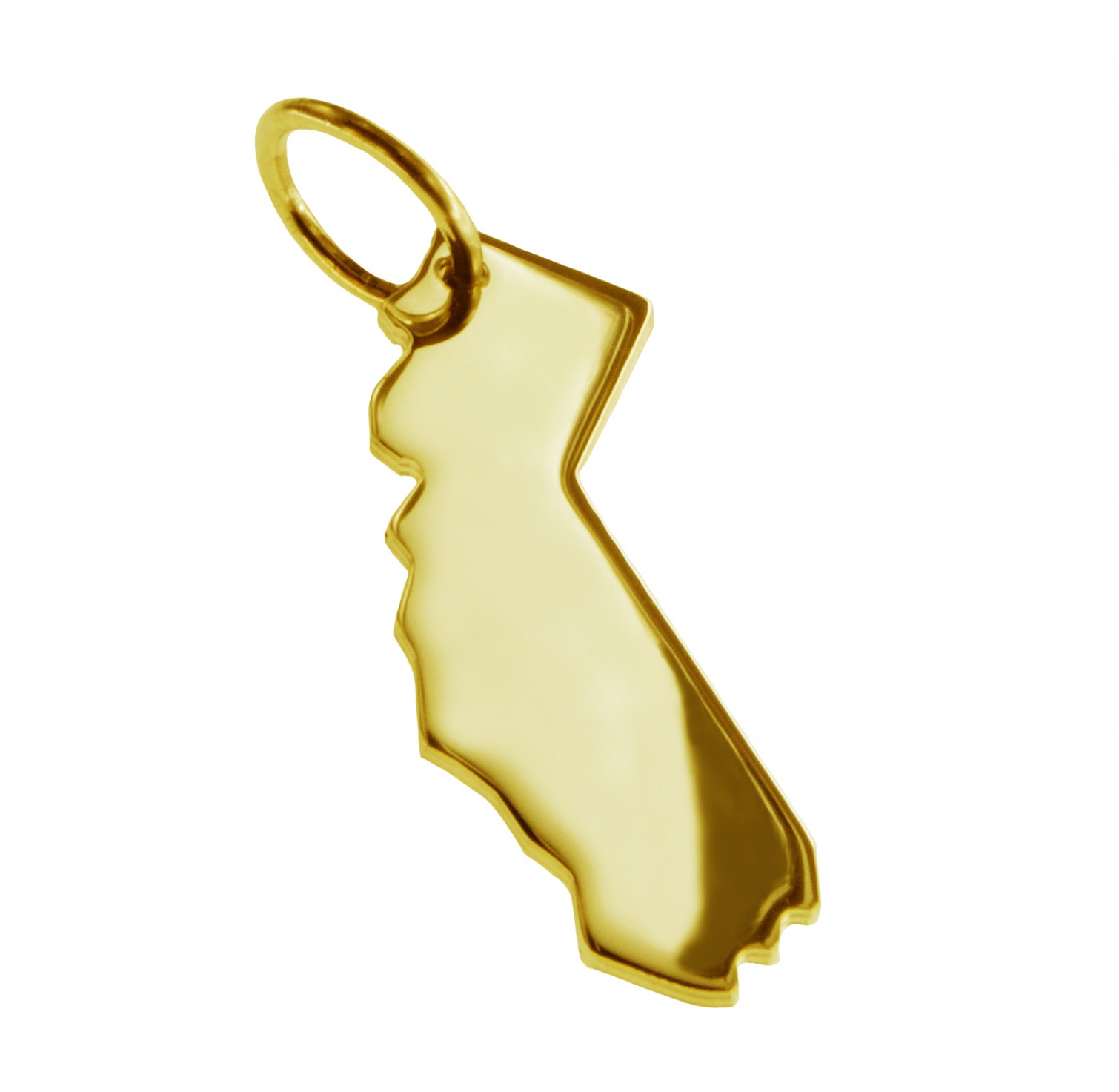 Anhänger der Landkarte Kalifornien in massiv 333 Gelbgold