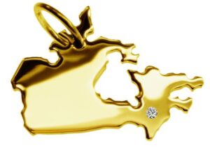 Anhänger Kanada mit Brillant am Wunschort 585 Gelbgold