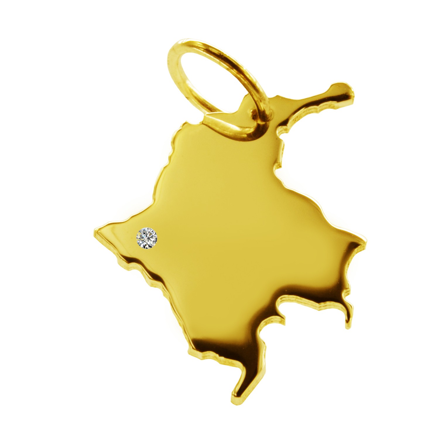 Anhänger Kolumbien mit Brillant am Wunschort 585 Gelbgold