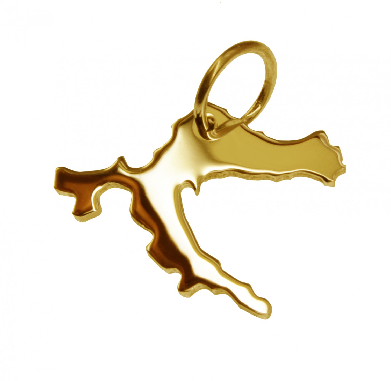 Anhänger der Landkarte Kroatien in massiv 585 Gelbgold