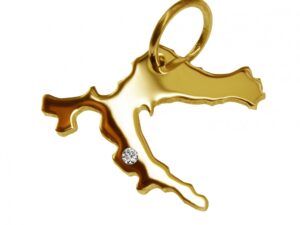 Anhänger Kroatien mit Brillant am Wunschort 585 Gelbgold