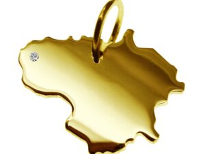 Anhänger Litauen mit Brillant am Wunschort 585 Gelbgold