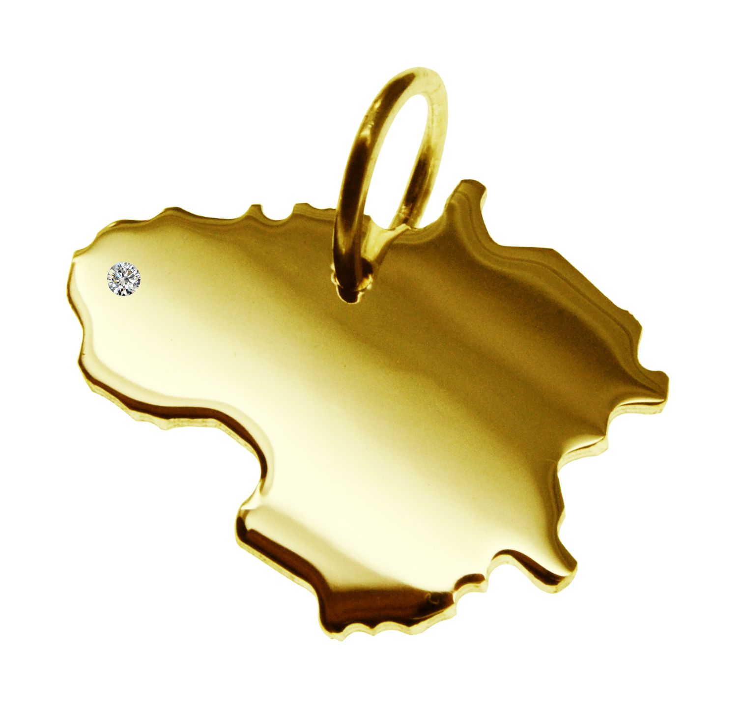 Anhänger Litauen mit Brillant am Wunschort 585 Gelbgold