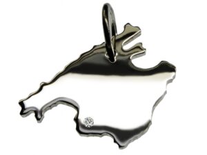 Mallorca Anhänger mit Brillant 0,015ct am Wunschort 925 Silber