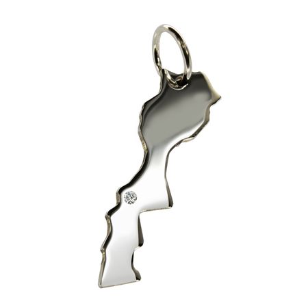 Marokko Anhänger mit Brillant 0,015ct am Wunschort 925 Silber