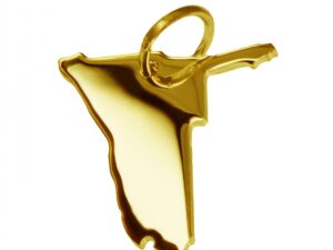 Anhänger der Landkarte Namibia in massiv 585 Gelbgold