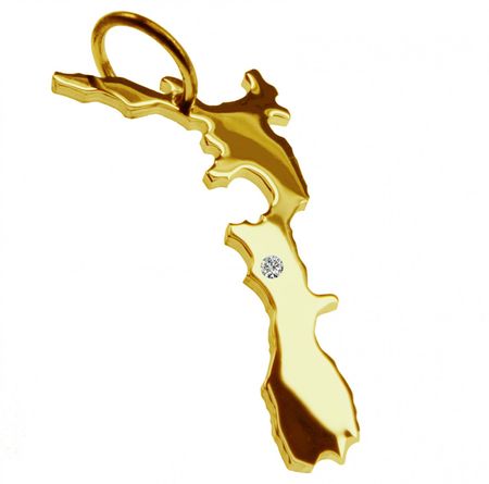 Anhänger Neuseeland mit Brillant am Wunschort 585 Gelbgold