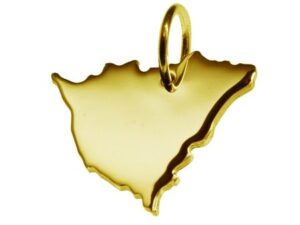 Anhänger der Landkarte Nicaragua in massiv 585 Gelbgold