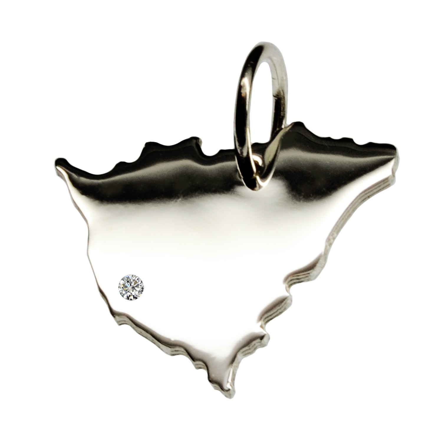 Nicaragua Anhänger mit Brillant 0,015ct am Wunschort 925 Silber