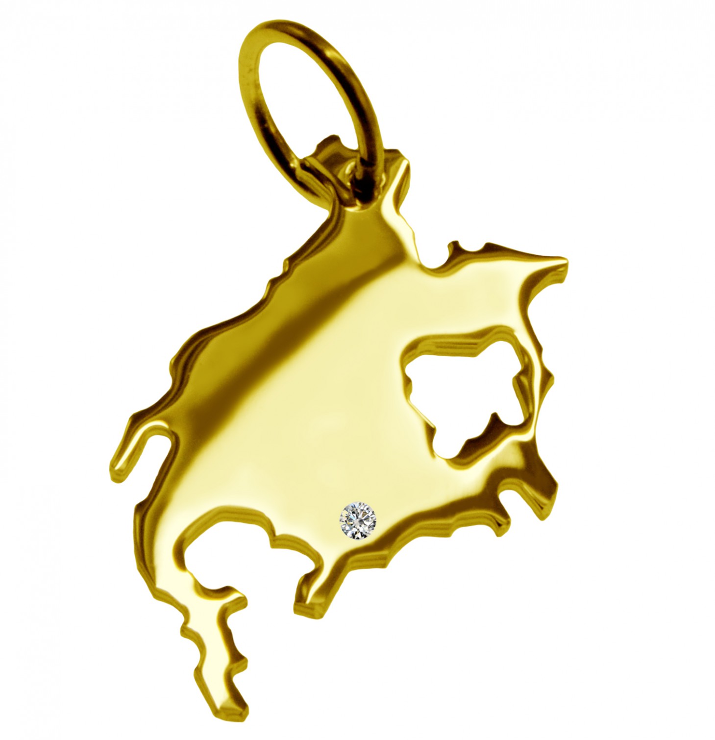 Anhänger Nordamerika mit Brillant am Wunschort 585 Gelbgold