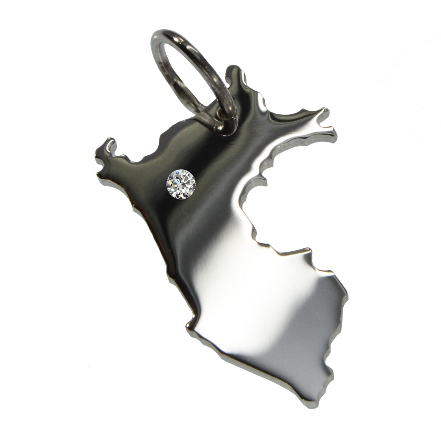 Peru Anhänger mit Brillant 0,015ct am Wunschort 925 Silber