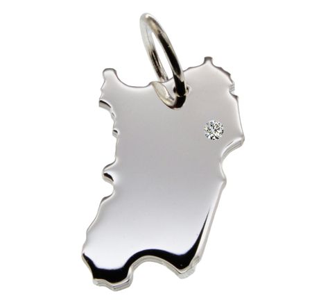 Sardinien Anhänger mit Brillant 0,015ct am Wunschort 925 Silber