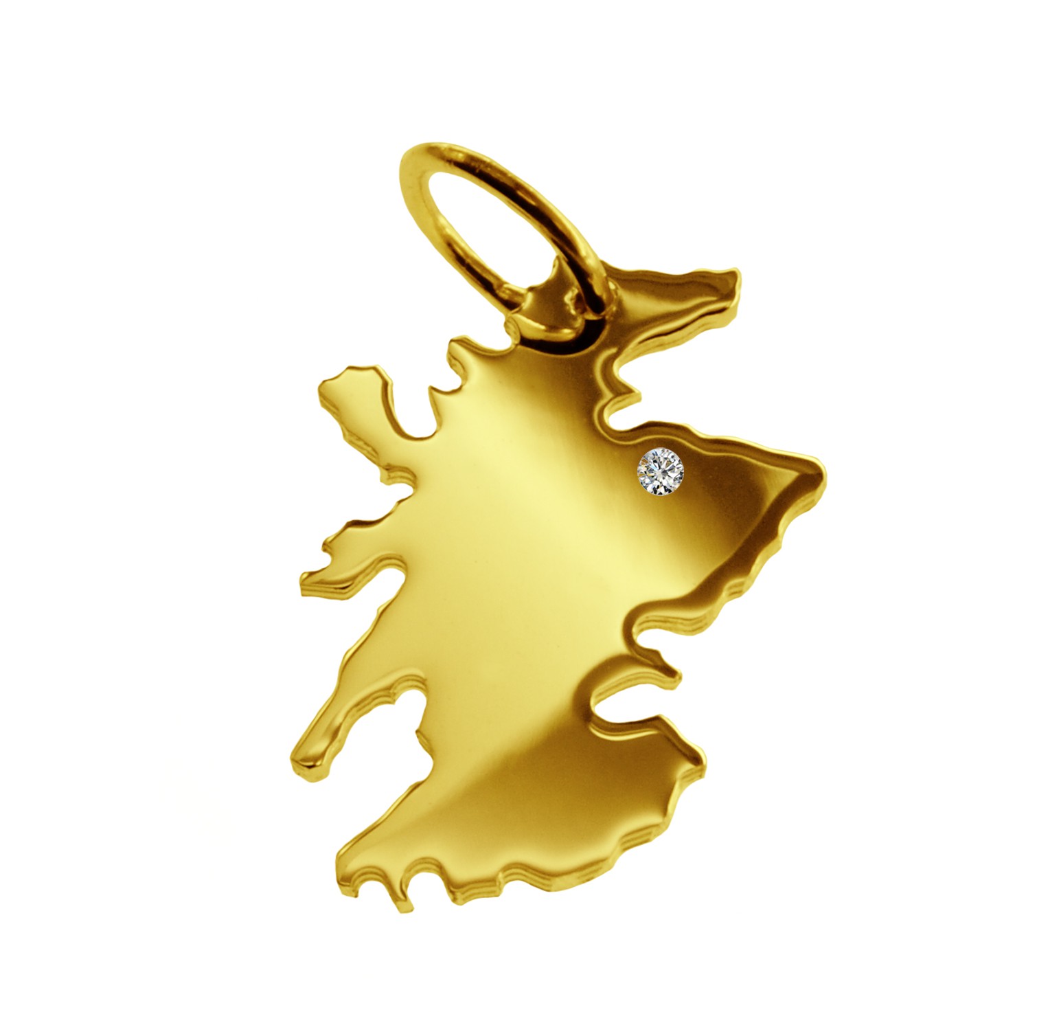 Anhänger Schottland mit Brillant am Wunschort 585 Gelbgold