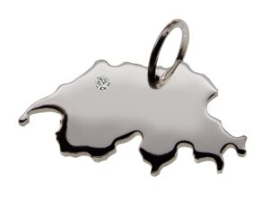 Schweiz Anhänger mit Brillant 0,015ct am Wunschort 925 Silber