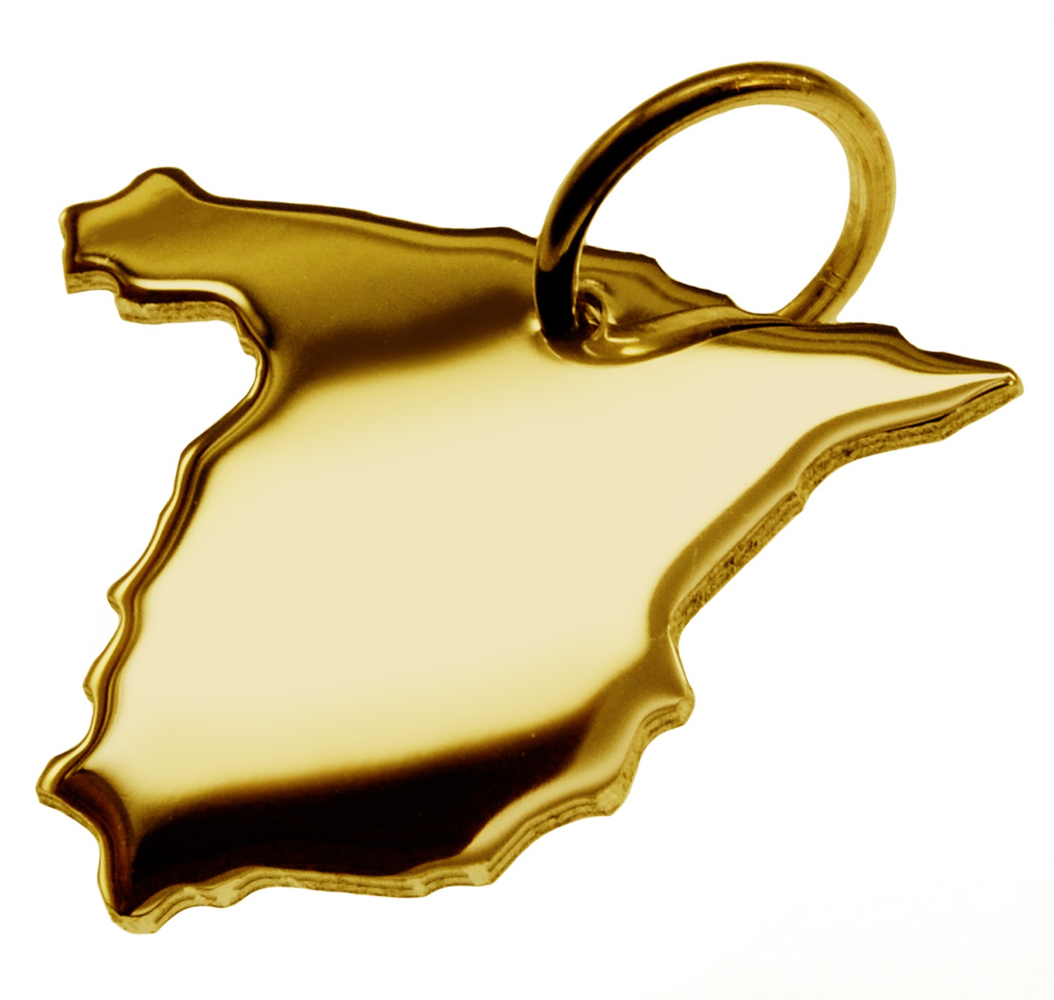 Anhänger der Landkarte Spanien in massiv 333 Gelbgold