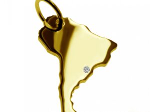 Anhänger Südamerika mit Brillant am Wunschort 585 Gelbgold