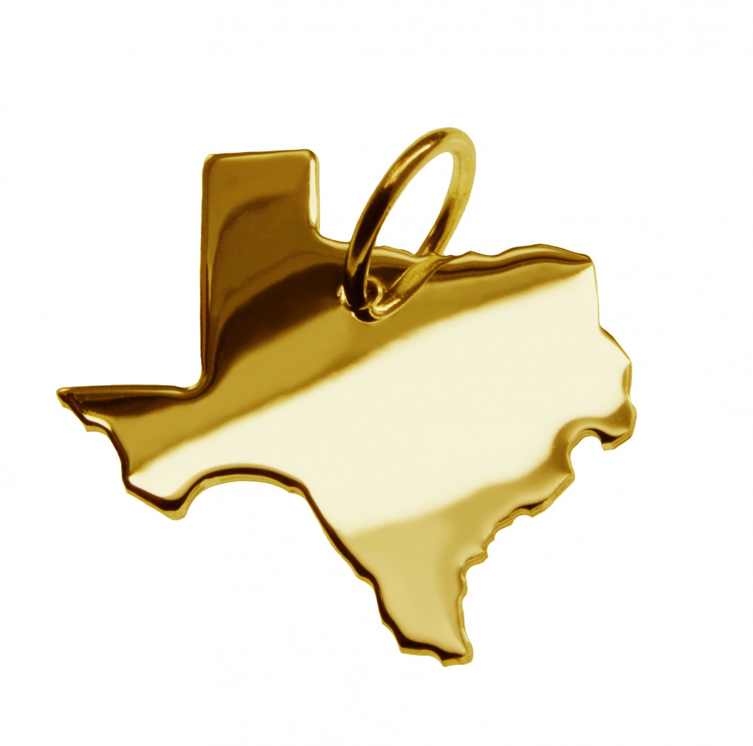 Anhänger der Landkarte Texas in massiv 333 Gelbgold