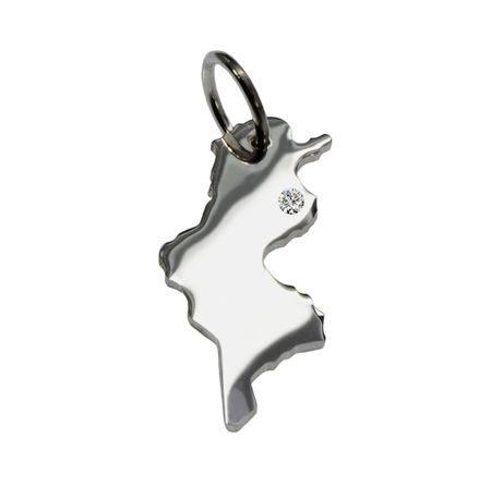 Tunesien Anhänger mit Brillant 0,015ct am Wunschort 925 Silber