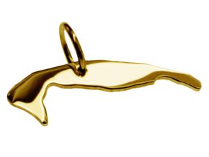 Anhänger der Landkarte Wangerooge in massiv 585 Gelbgold