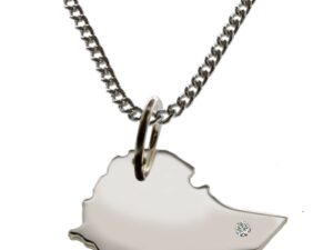 50cm Kette + Äthiopien mit Brillant am Wunschort in 925 Silber