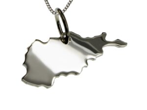 50cm Halskette + Afghanistan Anhänger in massiv 925 Silber