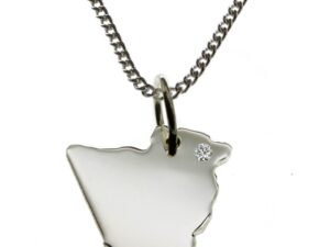 50cm Kette + Algerien mit Brillant am Wunschort in 925 Silber