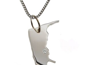 50cm Kette + Amrum mit Brillant am Wunschort in 925 Silber