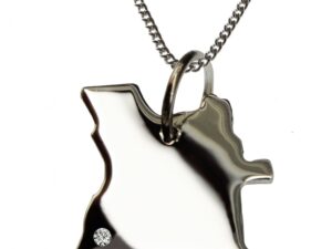 50cm Kette + Angola mit Brillant am Wunschort in 925 Silber