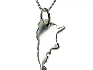 50cm Kette + Argentinien mit Brillant am Wunschort in 925 Silber