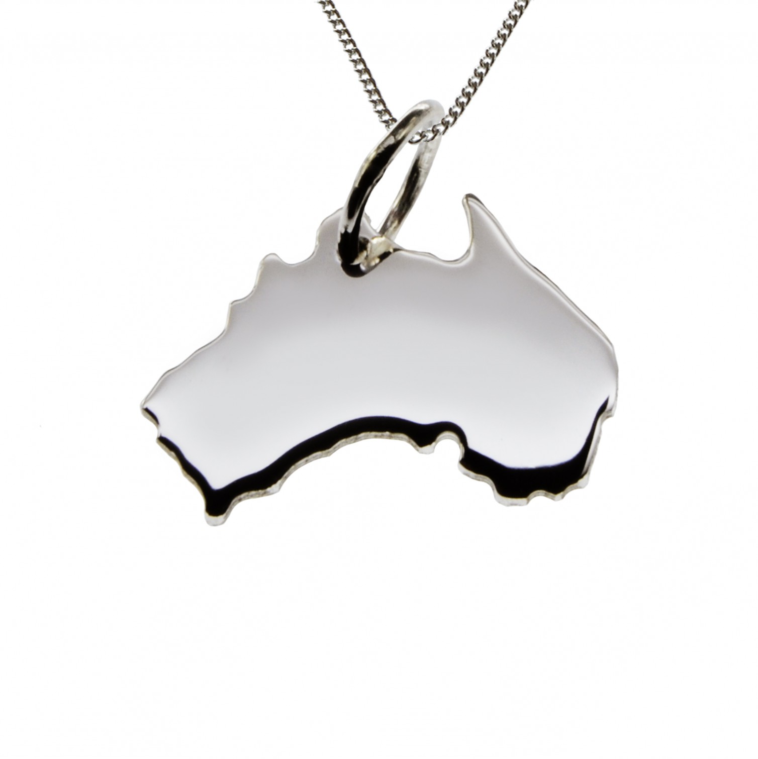 50cm Halskette + Australien Anhänger in massiv 925 Silber