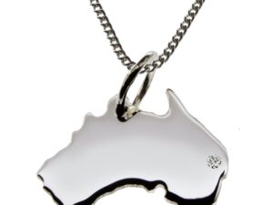 50cm Kette + Australien mit Brillant am Wunschort in 925 Silber
