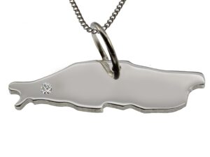 50cm Kette + Baltrum mit Brillant am Wunschort in 925 Silber