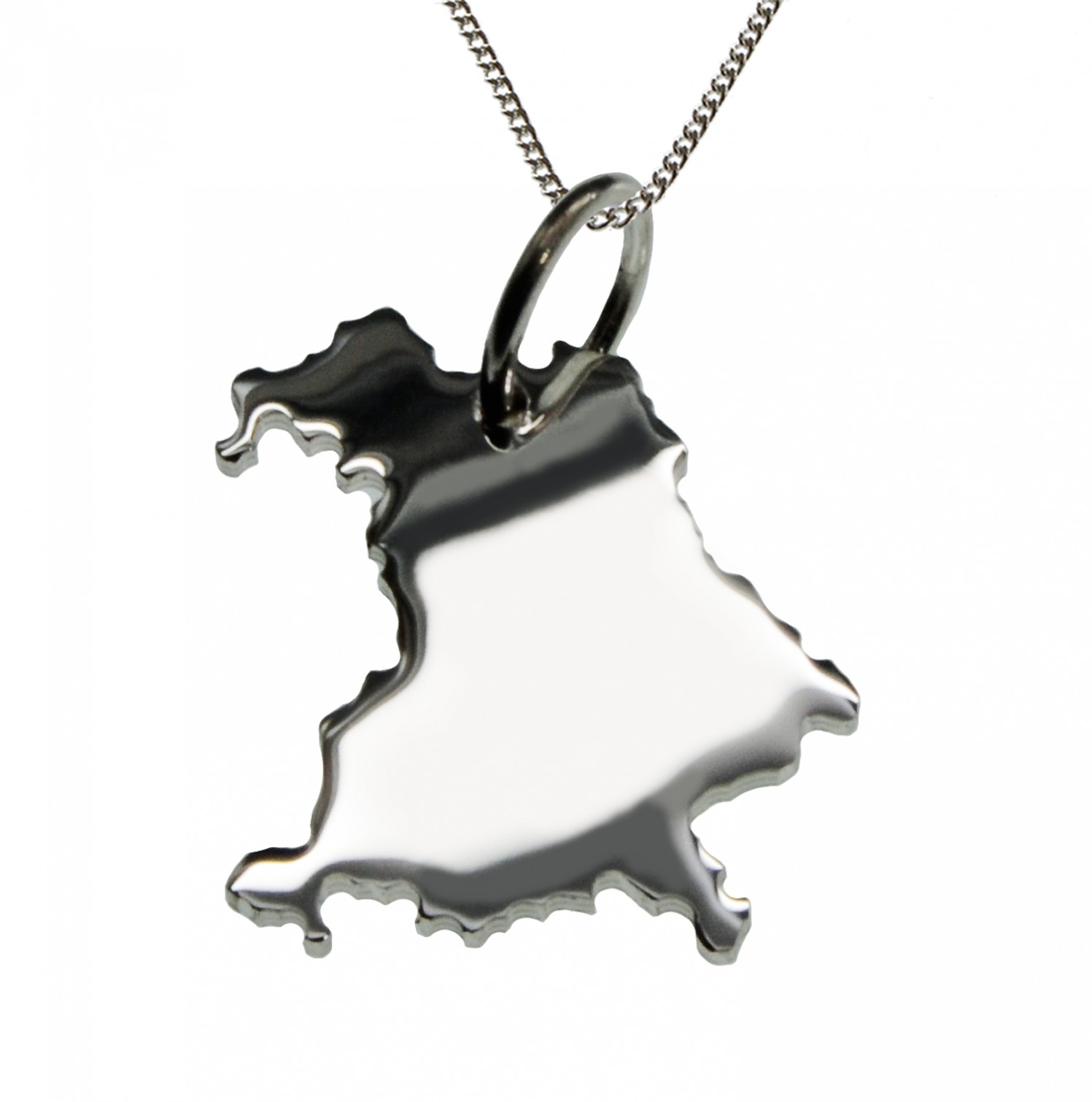 50cm Halskette + Bayern Anhänger in massiv 925 Silber