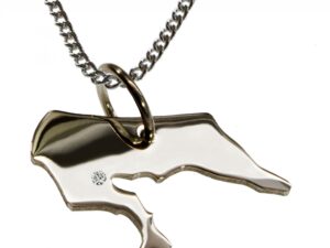 50cm Kette + Borkum mit Brillant am Wunschort in 925 Silber