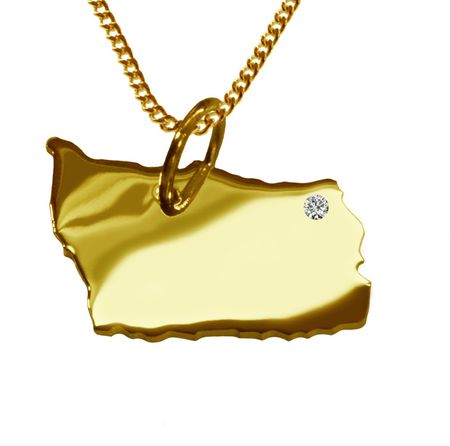 50cm Kette + Bornholm mit Brillant am Wunschort 585 Gold – Bild 3
