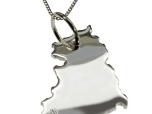 50cm Kette + DDR mit Brillant am Wunschort in 925 Silber
