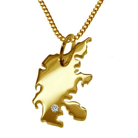 50cm Kette + Dänemark mit Brillant am Wunschort 585 Gold – Bild 3