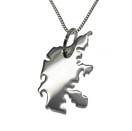50cm Halskette + Dänemark Anhänger in massiv 925 Silber