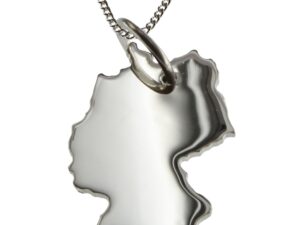 50cm Halskette + Deutschland Anhänger in massiv 925 Silber