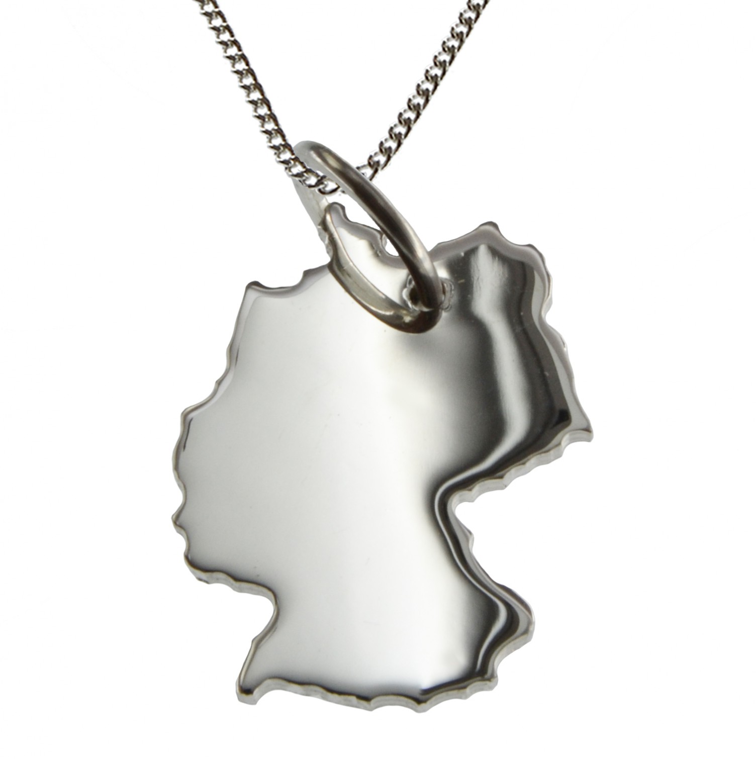 50cm Halskette + Deutschland Anhänger in massiv 925 Silber