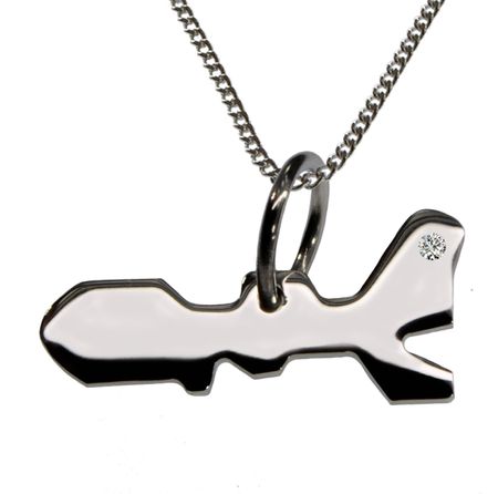 50cm Kette + Elba mit Brillant am Wunschort in 925 Silber