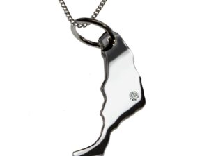 Kette + Fuerteventura mit Brillant am Wunschort in 925 Silber