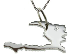 50cm Kette + Haiti mit Brillant am Wunschort in 925 Silber