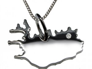50cm Kette + Island mit Brillant am Wunschort in 925 Silber