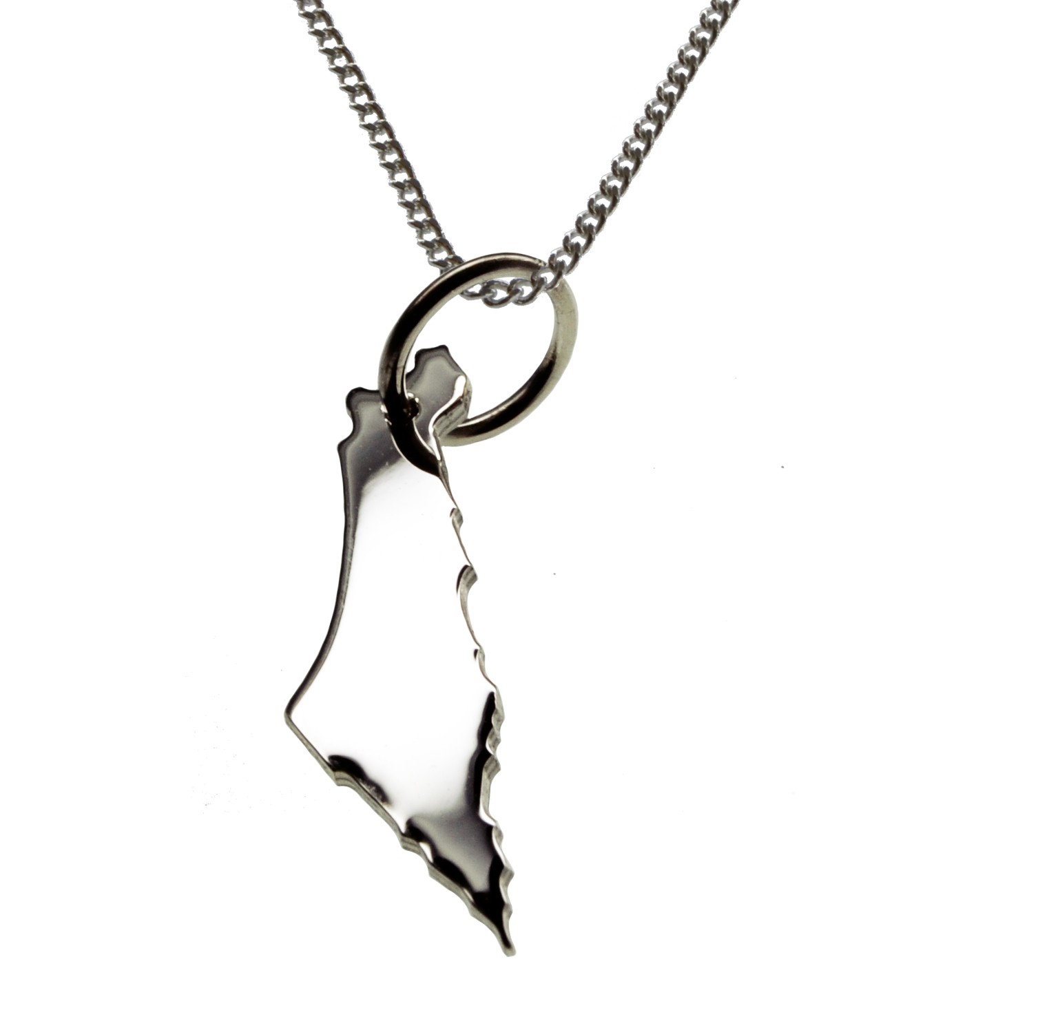 50cm Halskette + Israel Anhänger in massiv 925 Silber