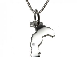 50cm Kette + Italien mit Brillant am Wunschort in 925 Silber