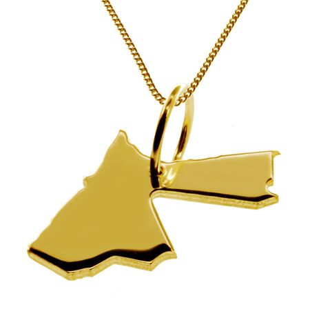 50cm Halskette + Jordanien Anhänger in 585 Gelbgold – Bild 3